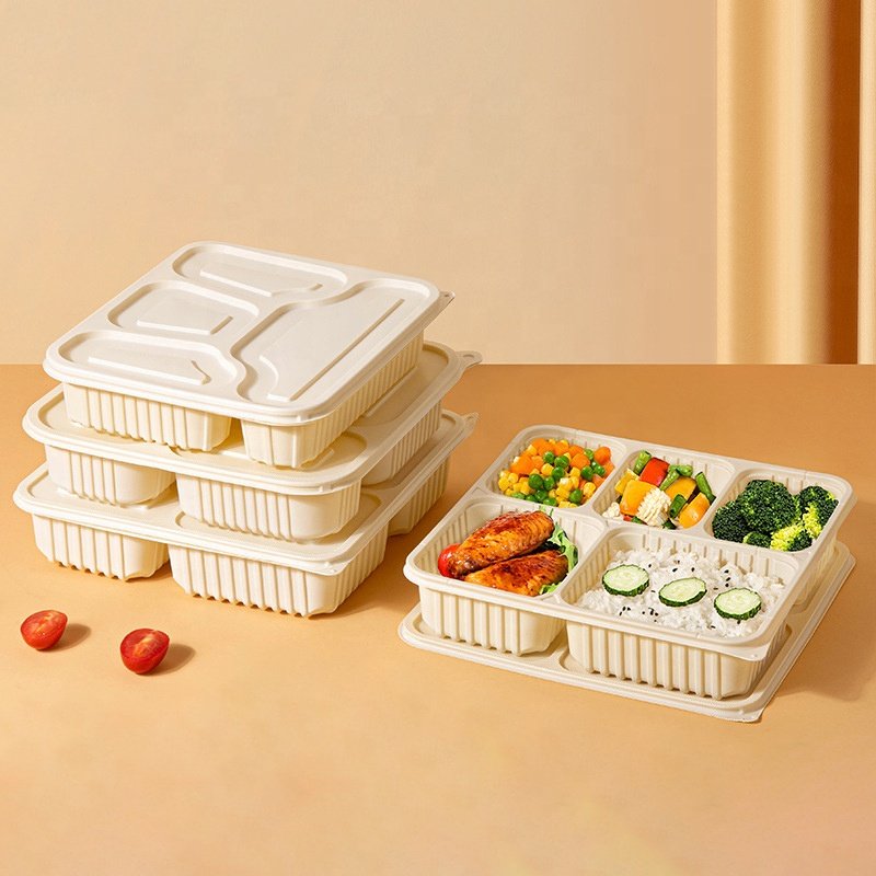 Manufacturers 800Ml Corn Starch Plastic Bento Lunch Bowl For Fast Food