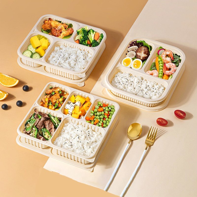 Manufacturers 800Ml Corn Starch Plastic Bento Lunch Bowl For Fast Food