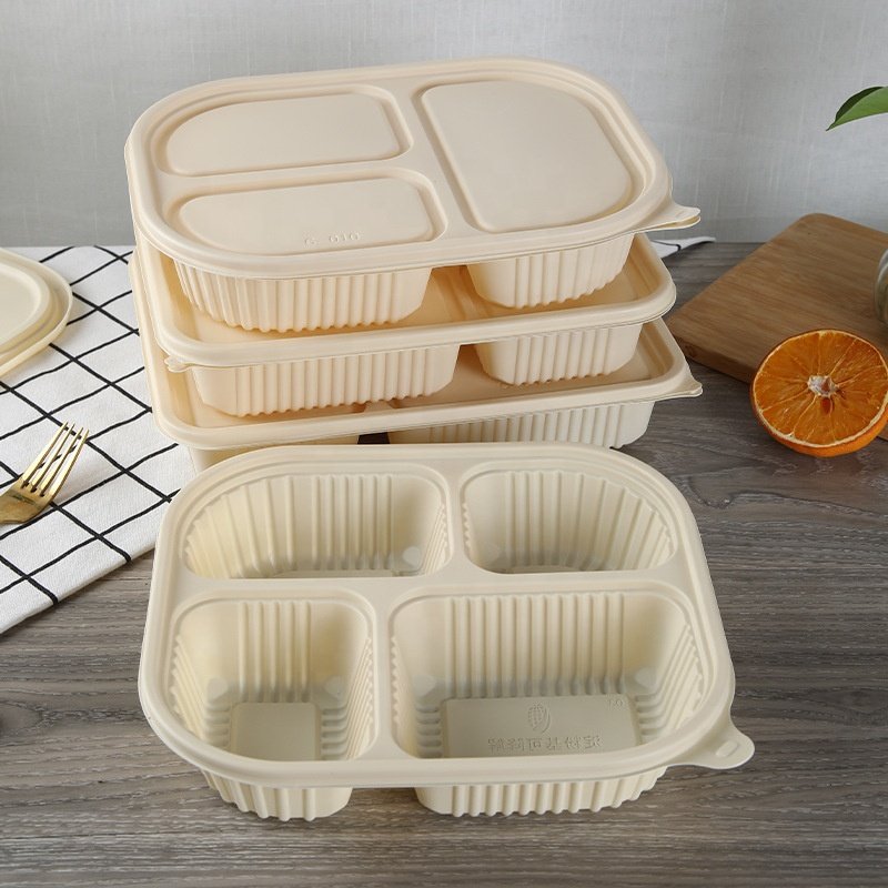Manufacturers 800Ml Corn Starch Plastic Bento Lunch Bowl For Fast Food
