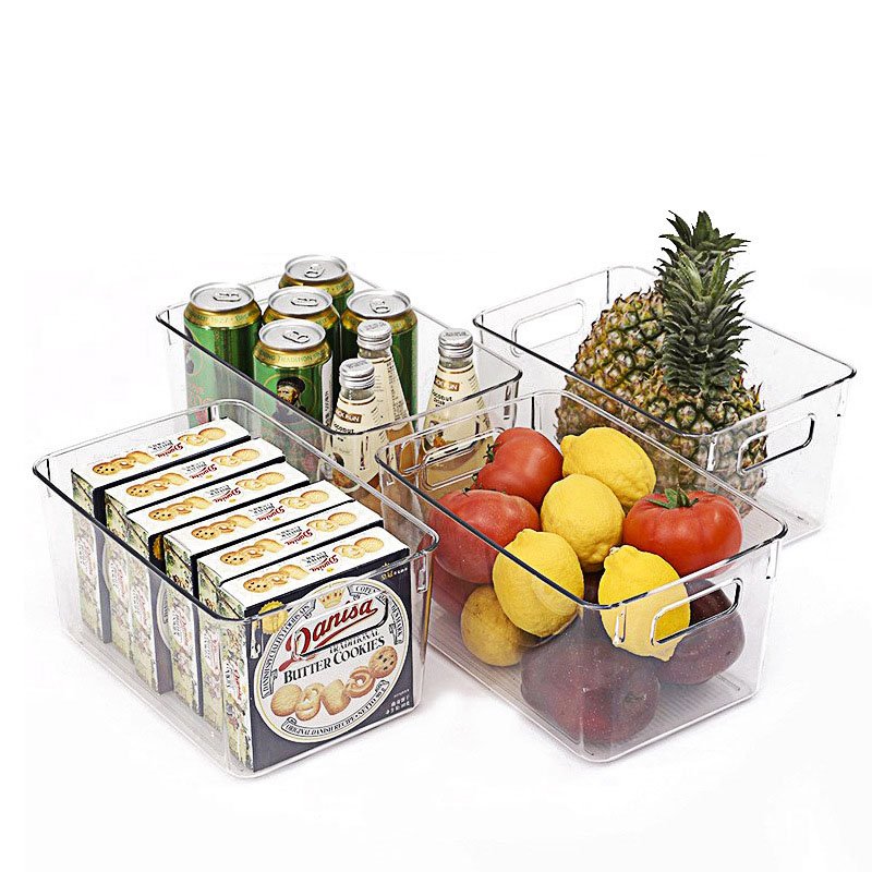 Perfect 4pcs Kitchen BPA FREE Refrigerator Drawer Transparent Fridge Plastic Food Storage Bin