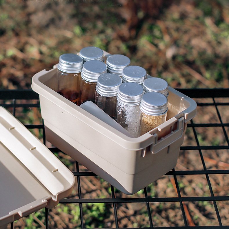 Japan mini plastic storage box bins camping spice storage mini crate desktop storage box