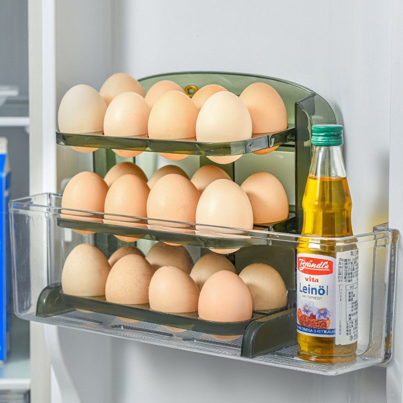 Wholesale 3-Layer PP PET Material Egg Storage Box Fresh Egg Refrigerator Kitchen Countertop Holder with Screw Cap for Food Use