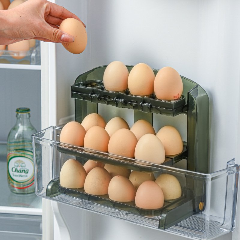 Wholesale 3-Layer PP PET Material Egg Storage Box Fresh Egg Refrigerator Kitchen Countertop Holder with Screw Cap for Food Use