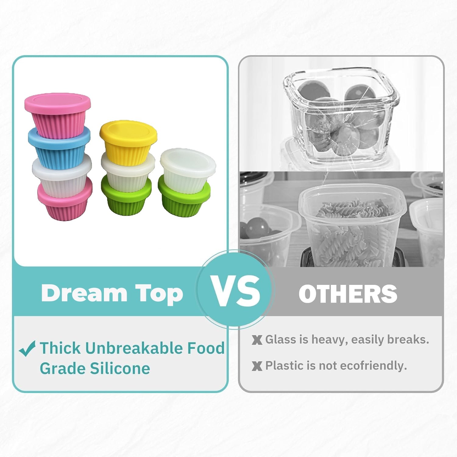 Custom Small 4oz Nice Insulation Silicone Food Storage Containers Temperature Box Collapsible Food Storage Containers Silicone