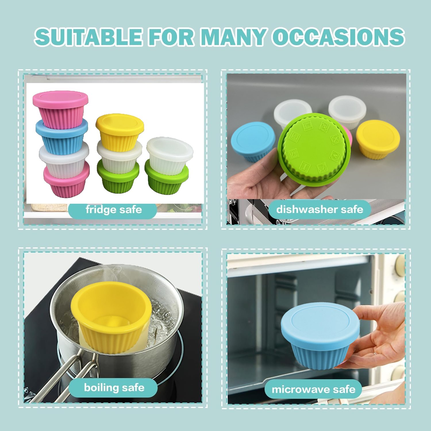 Custom Small 4oz Nice Insulation Silicone Food Storage Containers Temperature Box Collapsible Food Storage Containers Silicone