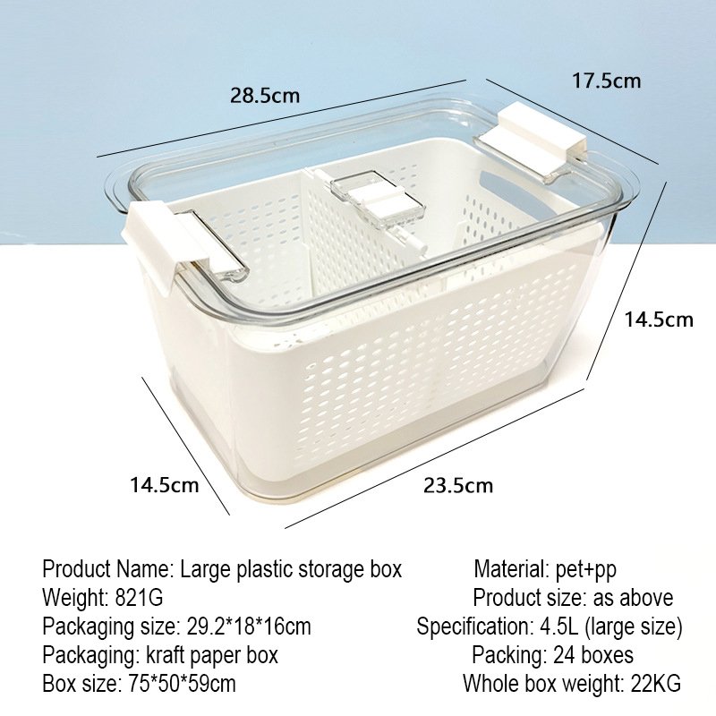 Plastic storage box New hot selling plastic storage box large capacity storage container kitchen accessories