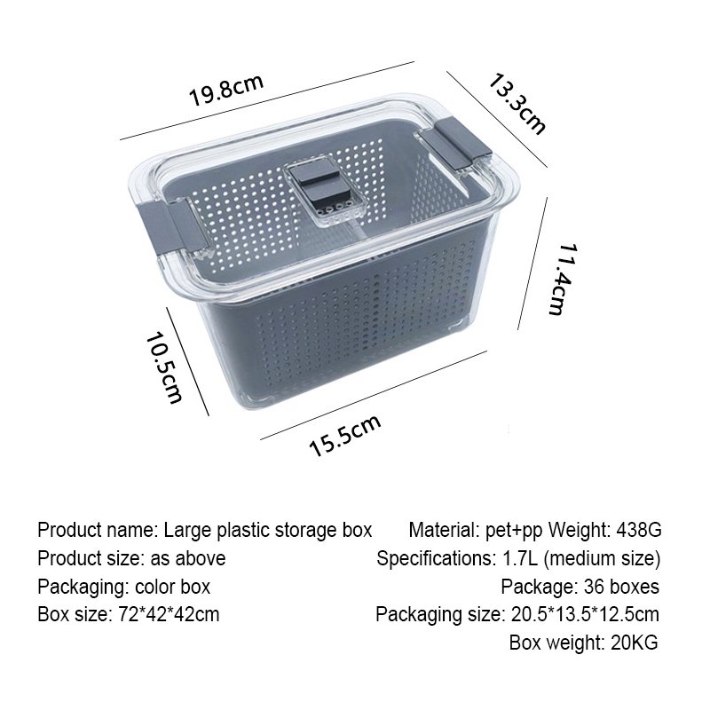 Plastic storage box New hot selling plastic storage box large capacity storage container kitchen accessories