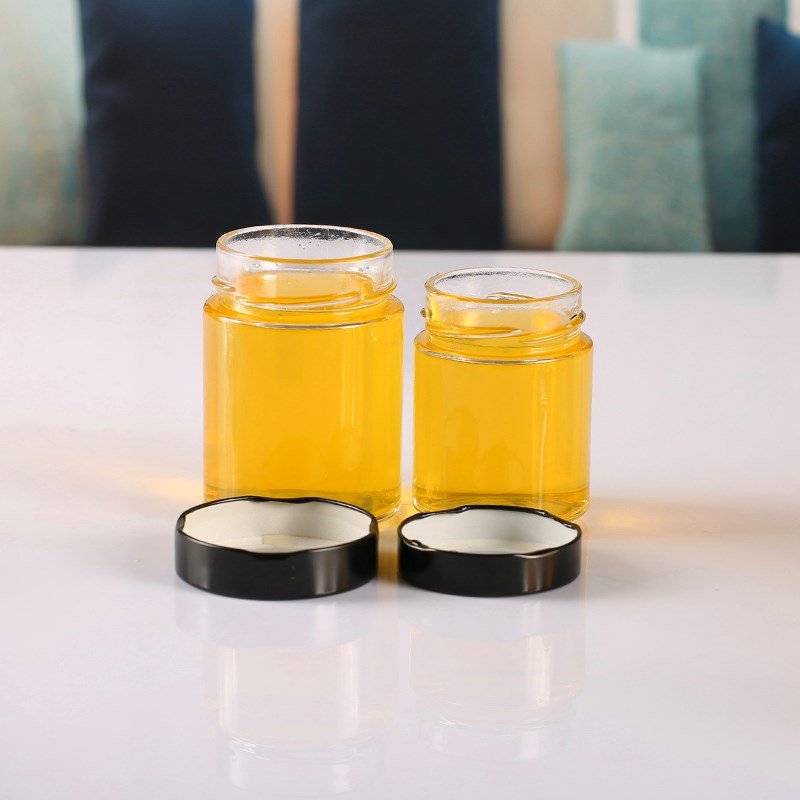 Jam Jars Glass Honey Storage Jar Wholesale Cylinder Round Glass with Lid for Food 100 Ml 150 Ml 220 Ml 500 Ml Camping Kitchen