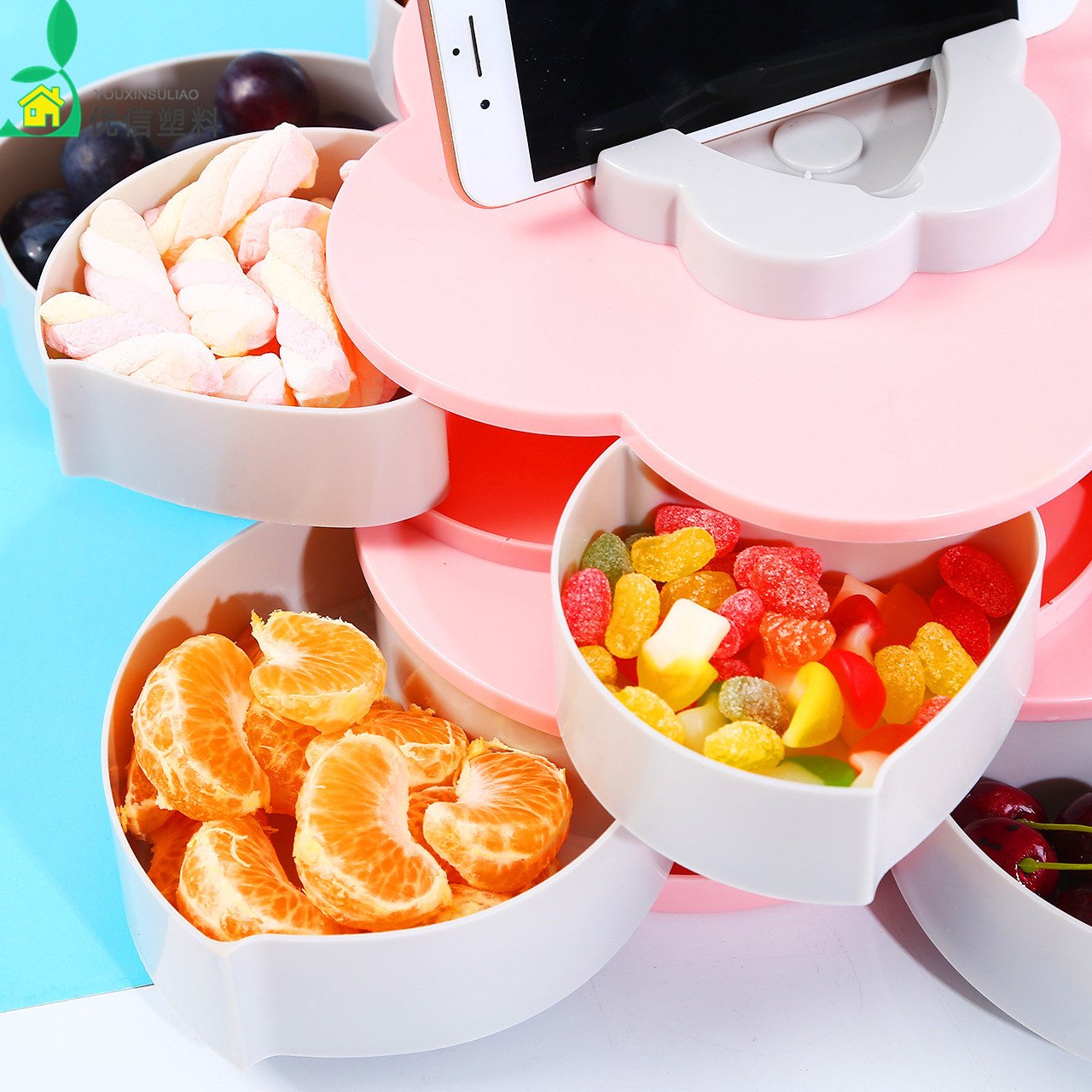 Guaranteed Quality Proper Price Single Layer Two Color Plastic Silicone Snack Fruit Tray Storage Boxes