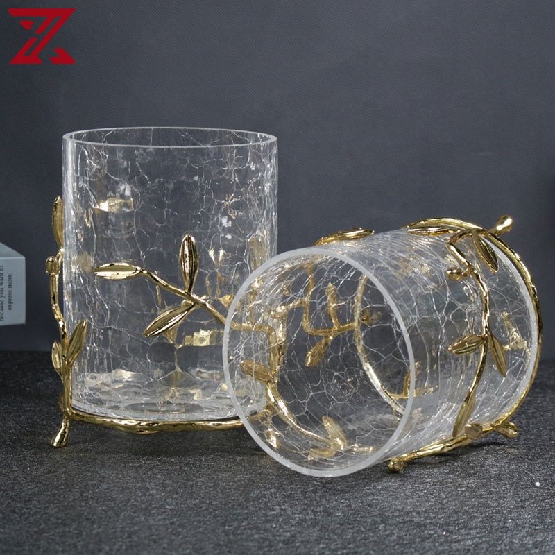 Cheap price wholesale ice cracking transparent glass storage jars glass food candy containers jar