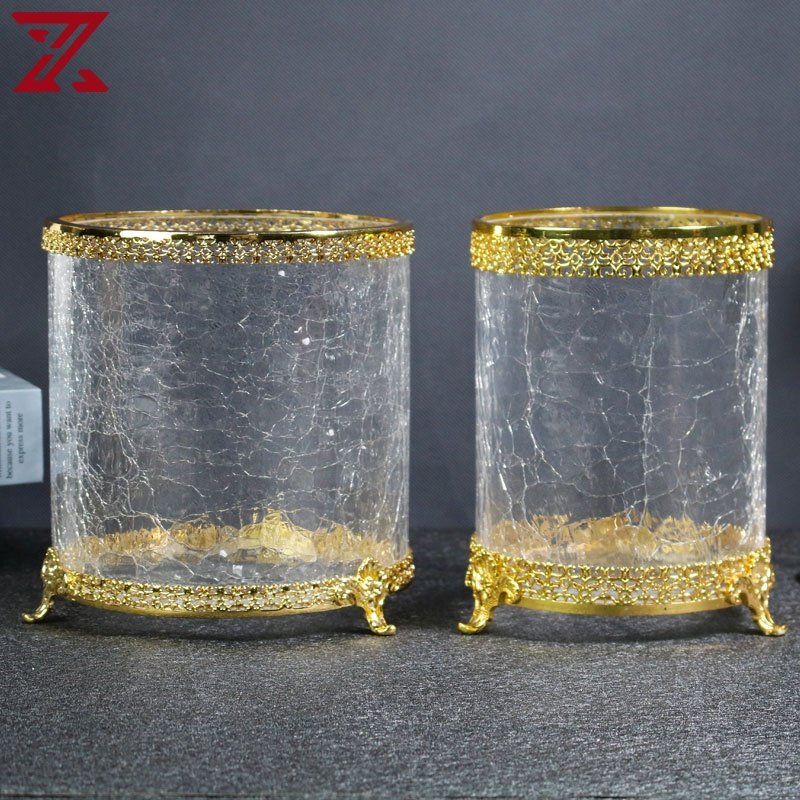 Cheap price wholesale ice cracking transparent glass storage jars glass food candy containers jar