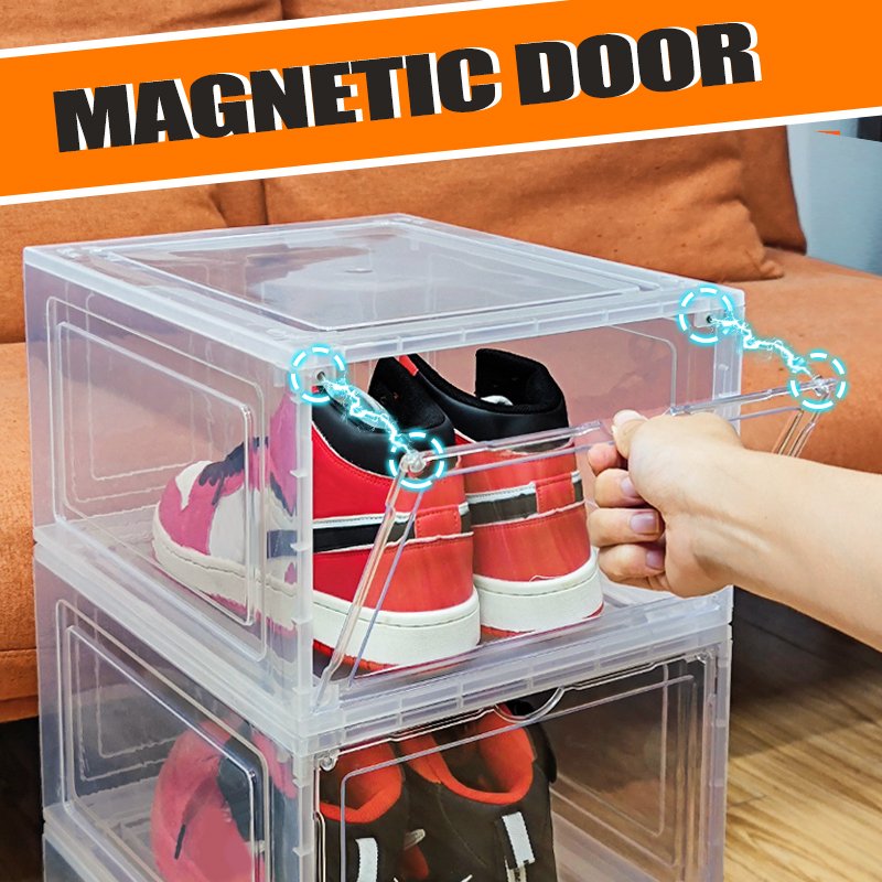 Custom Shoe Box with Lid Dustproof Portable Plastic Drawer Storage Display Case Luxury Storage Bin