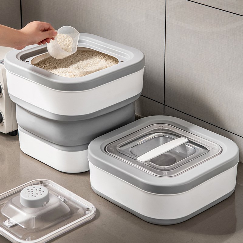 Cereal Grain Storage Container Bin Airtight Collapsible For Pet Dog Dry Food Container