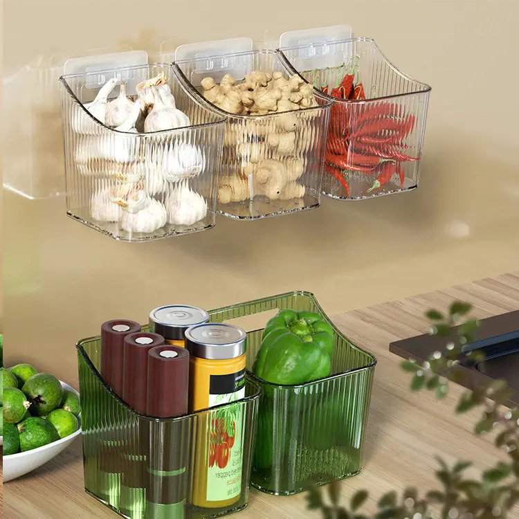 yuyang High Quality Plastic Storage Organizer Bins Wall Mounted Floating Shelves for Wall Refrigerator Kitchen Bathroom