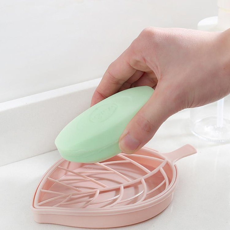 Bathroom Multi-Functional Household Storage Soap Box Shower Leaf Shape Soap Box Dish Storage Plate Tray Holder