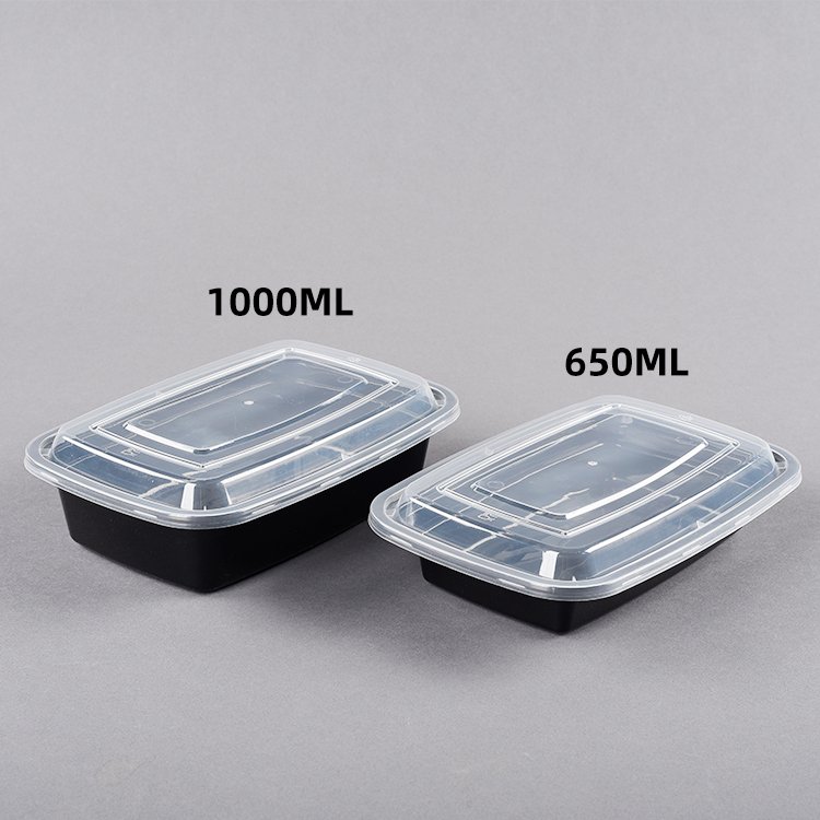 Hot sale customized disposable 1000ml pp plastic takeaway food lunch box disposable meal prep food storage containers with lids