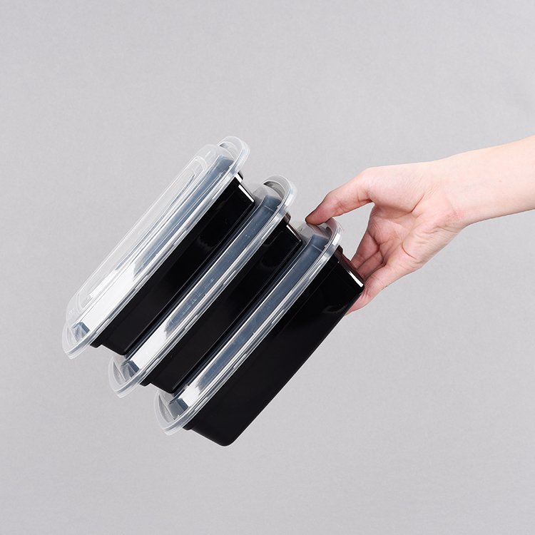 Hot sale customized disposable 1000ml pp plastic takeaway food lunch box disposable meal prep food storage containers with lids