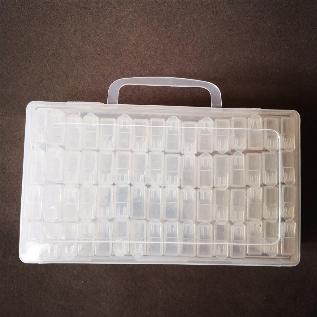 Wholesale hot selling custom cheap 12 24 42 64 Slots plastic jewelry DIY diamond painting beads organiser storage box