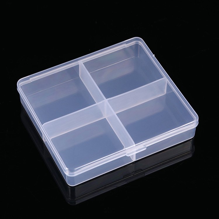 Print LOGO packaging box transparent clear hard plastic grids compartment container storage box
