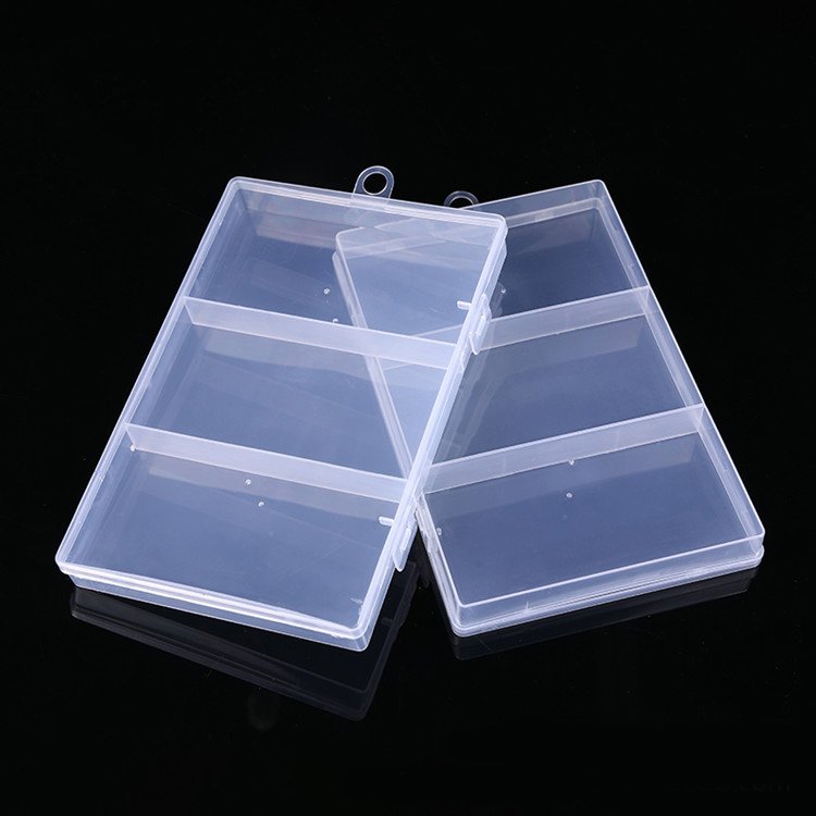 Print LOGO packaging box transparent clear hard plastic grids compartment container storage box