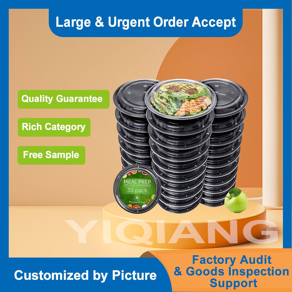 Round Disposable Plastic Takeaway Container Storage Microwavable Food Container
