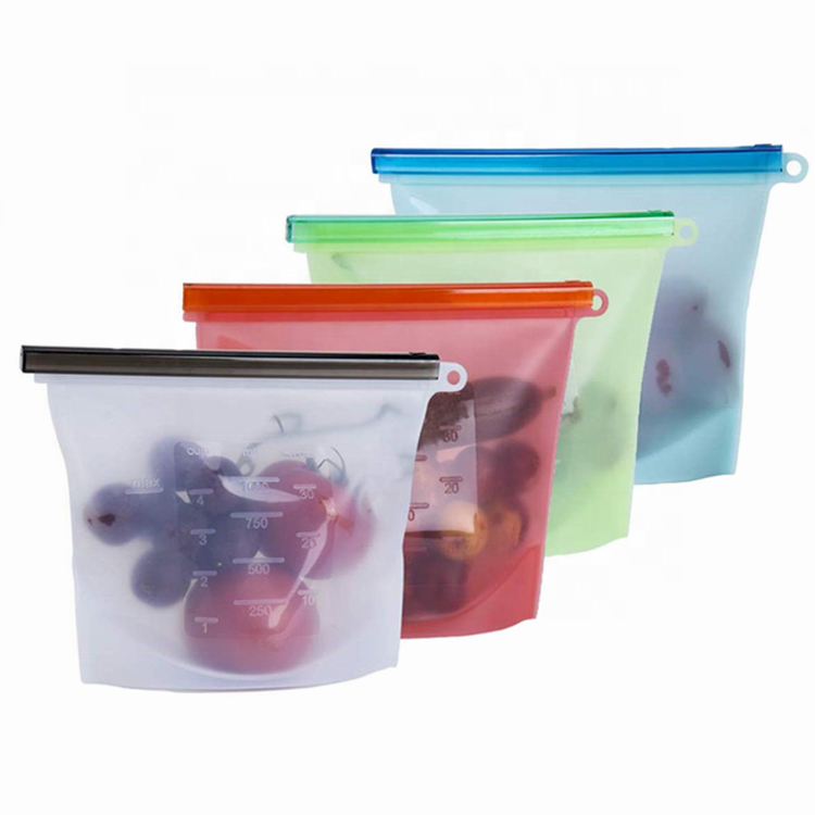 Kitchen Food Grade Silicone Sandwich Bag Reusable Fresh Freezer Sealed Food Storage Bag