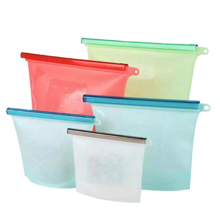 Kitchen Food Grade Silicone Sandwich Bag Reusable Fresh Freezer Sealed Food Storage Bag