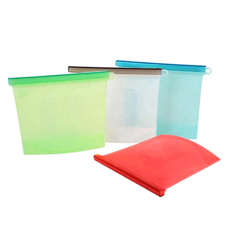 Kitchen Food Grade Silicone Sandwich Bag Reusable Fresh Freezer Sealed Food Storage Bag