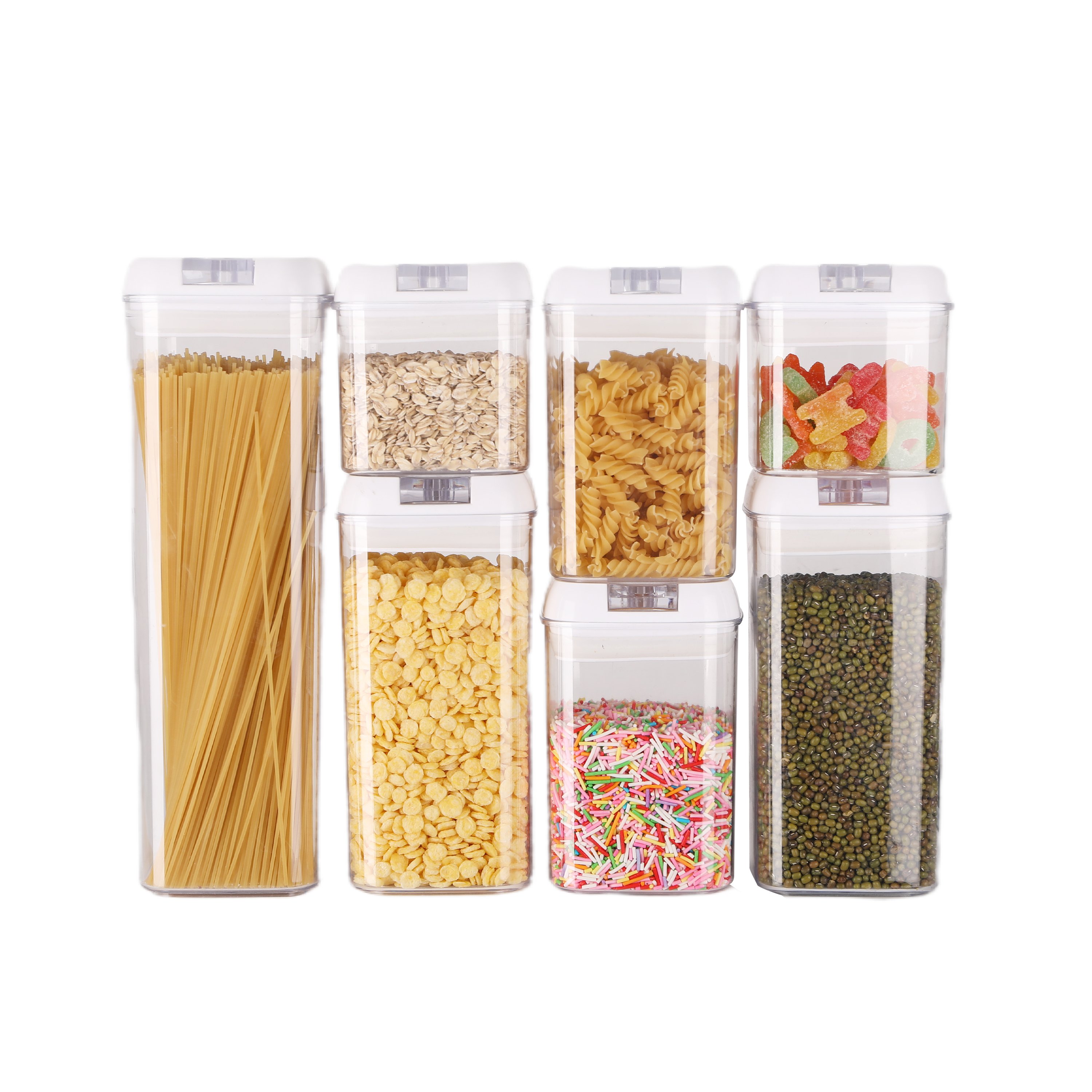 12 Pcs Set ABS Clear Plastic Bpa-Free High Quality Food Boxes Bins with Sealed Cover Airtight Food Storage Containers