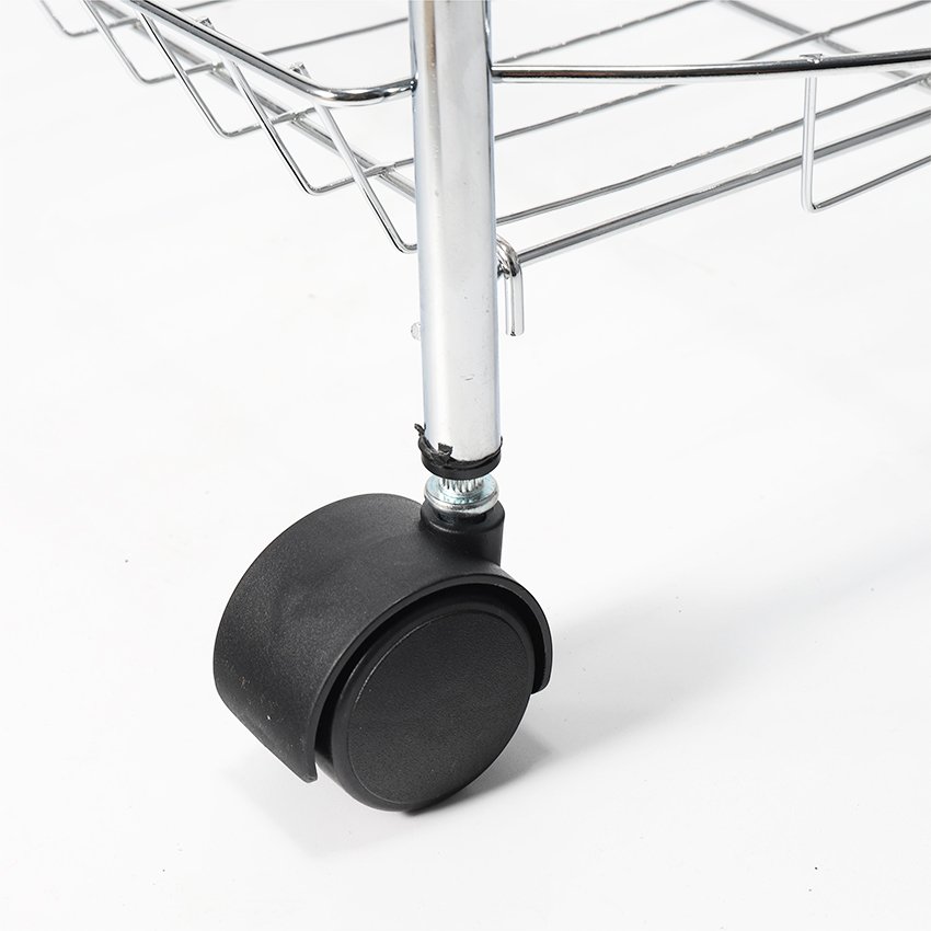 Oem 3-tier Rolling Cart Kitchen Racks Hand Push Trolley Cart In The Kitchen Food Storage Room Utility Cart