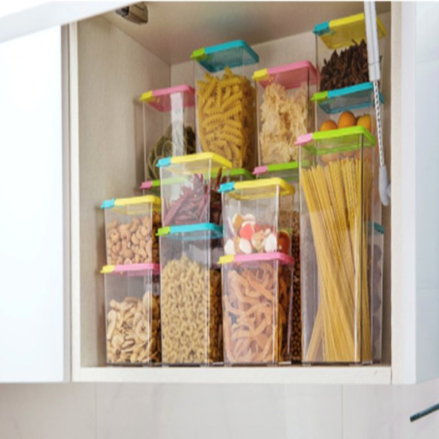 Kitchen Use Rectangle Transparent Food Garde Plastic Food Container Bins Set With Lid Leakproof Airtight Keep Dry