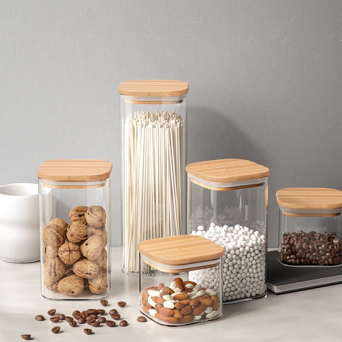 Bamboo Storage Containers Glass Food Storage Containers With Bamboo Lids Box Storage Canister