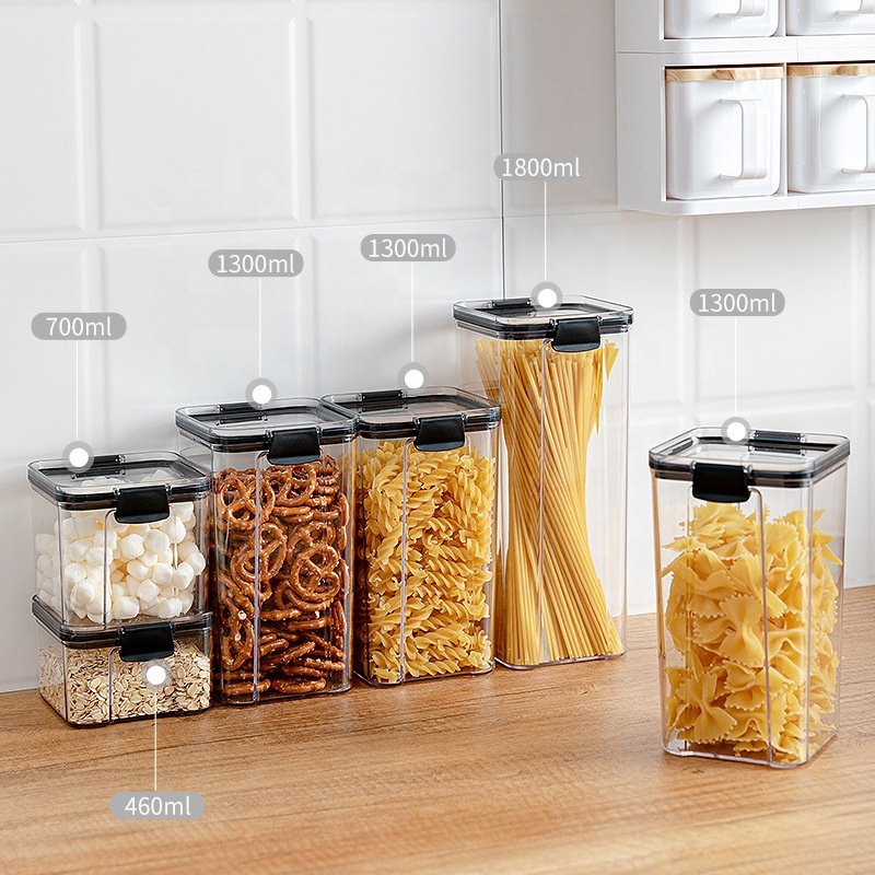 Factory price wholesale kitchen pantry Organization Containers BPA Free High Clear Kitchen Food Storage Containers