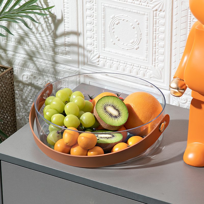 Big round transparent light luxury portable candy box snack fruit storage box