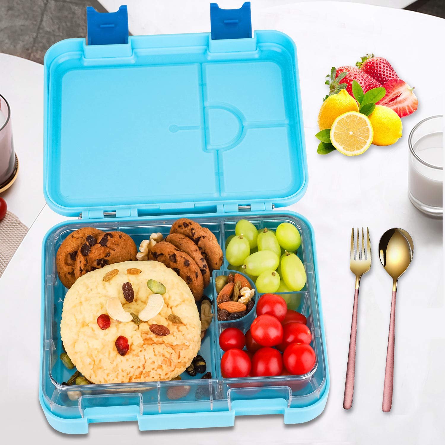 China factory food storage container Lunch box for kids leakproof bento box with dividers & two latches