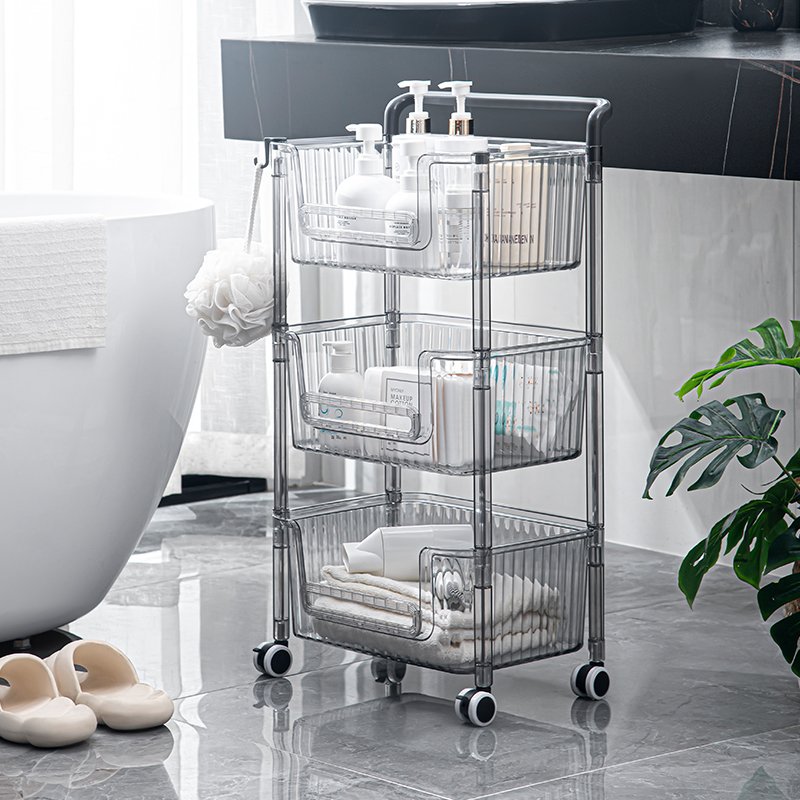 New Design Stackable Three-layer Tray Rack Food Storage Organizer for Kitchen Bathroom