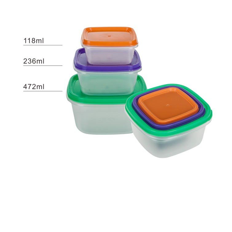 6pcs square shape small storage container plastic food container set