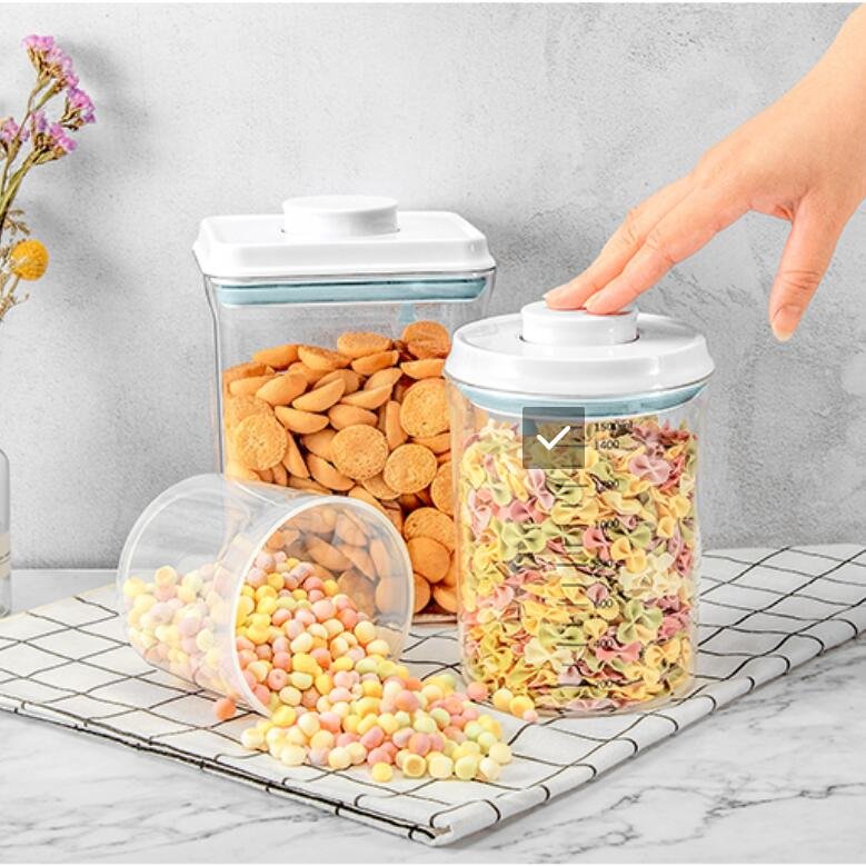 Airtight Food Storage Airtight Kitchen Noodle Storage Containers Set Plastic Canisters With Vacuum Seal Lids