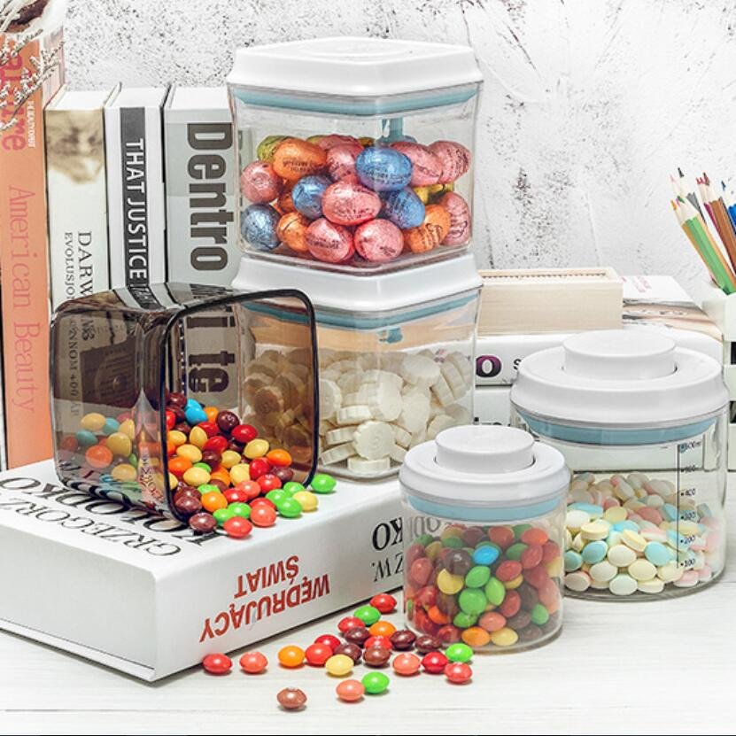 Airtight Food Storage Airtight Kitchen Noodle Storage Containers Set Plastic Canisters With Vacuum Seal Lids