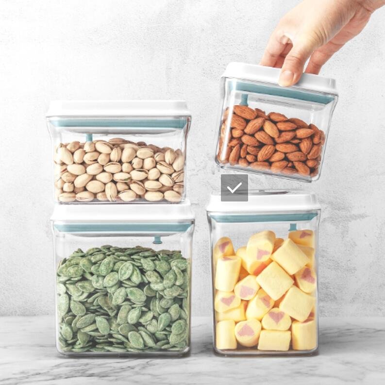 Airtight Food Storage Airtight Kitchen Noodle Storage Containers Set Plastic Canisters With Vacuum Seal Lids