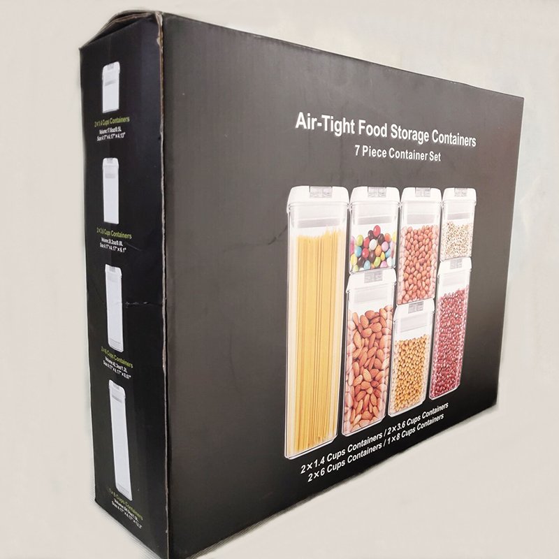 Best Selling Airtight Transparent 7pcs Dry Food Storage Container With Lid
