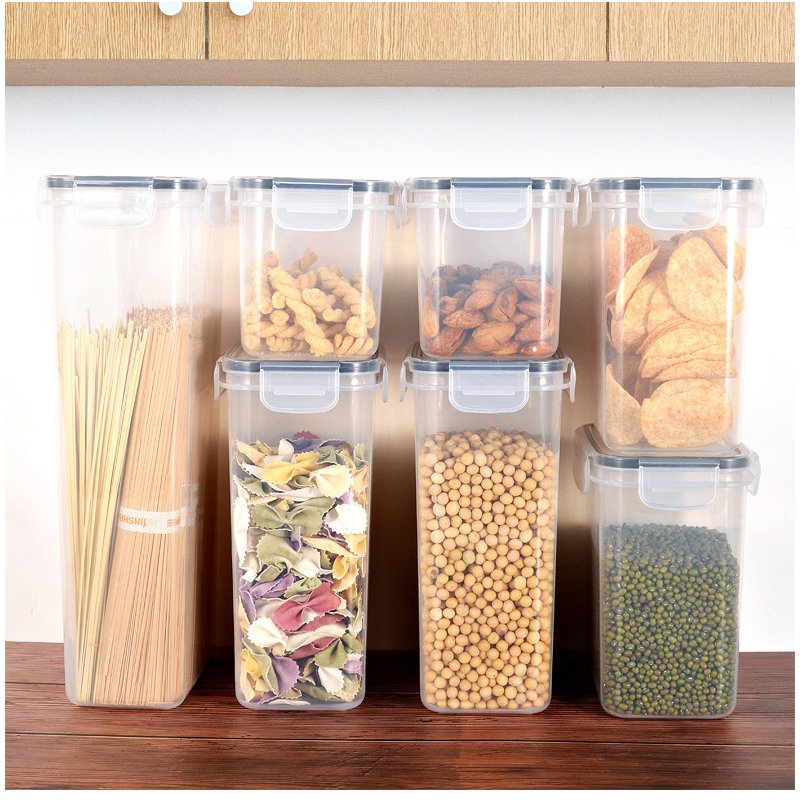 Factory Wholesale 7 PCS Airtight Food Storage Containers Transparent Large Capacity Plastic Container For Food Storage
