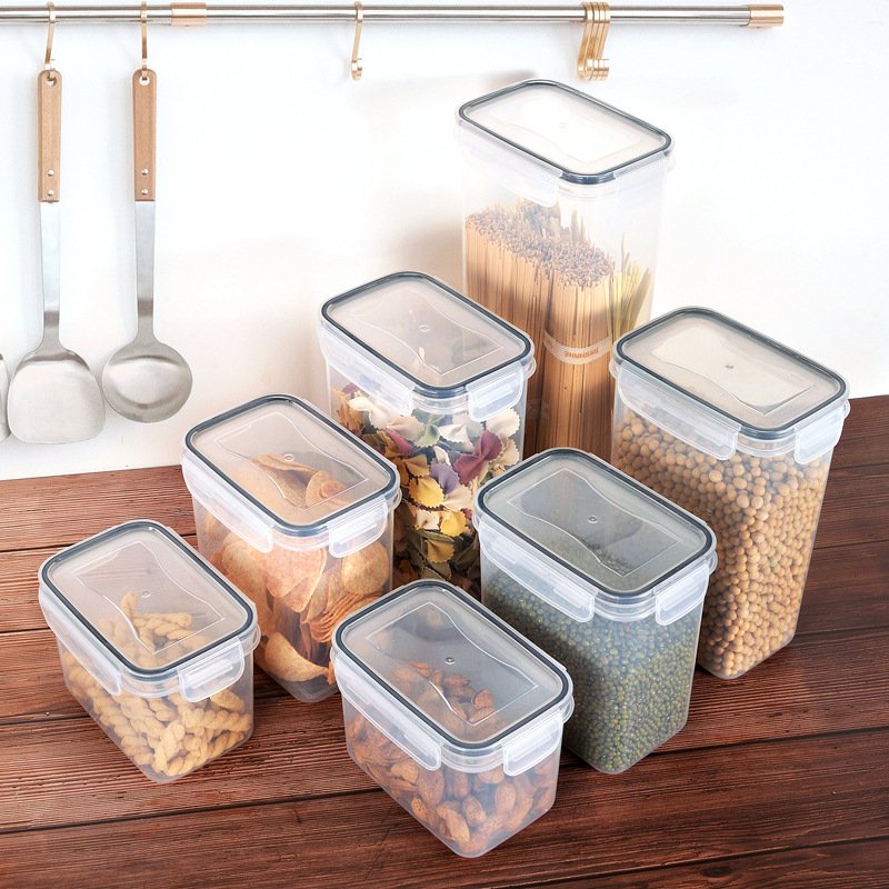 Factory Wholesale 7 PCS Airtight Food Storage Containers Transparent Large Capacity Plastic Container For Food Storage