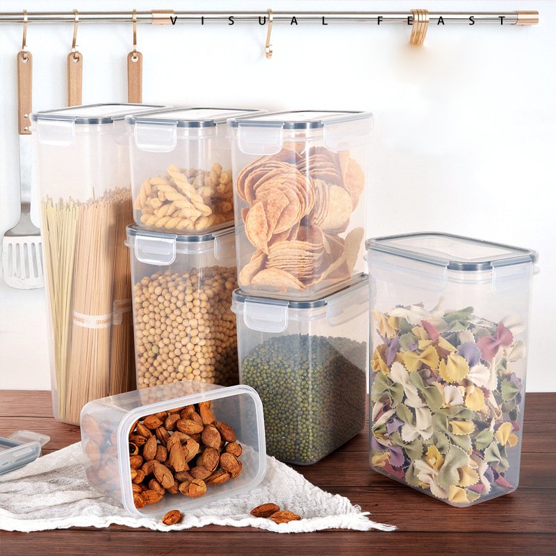 Factory Wholesale 7 PCS Airtight Food Storage Containers Transparent Large Capacity Plastic Container For Food Storage