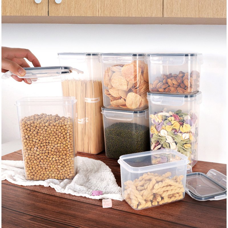 Factory Wholesale 7 PCS Airtight Food Storage Containers Transparent Large Capacity Plastic Container For Food Storage