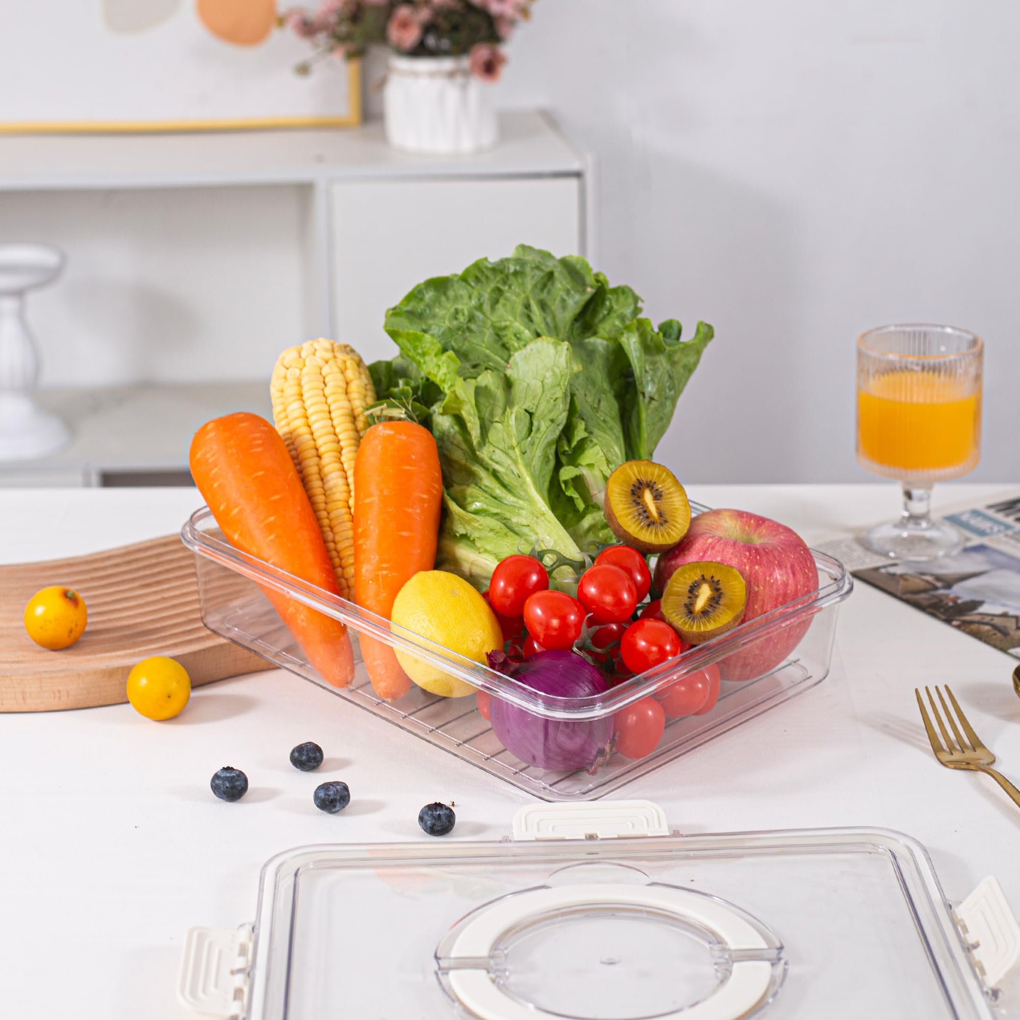 DDP USA Stock 8 Compartments Portable Plastic food storage Snack Box Container Charcuterie Serving Tray Kitchen Organizer