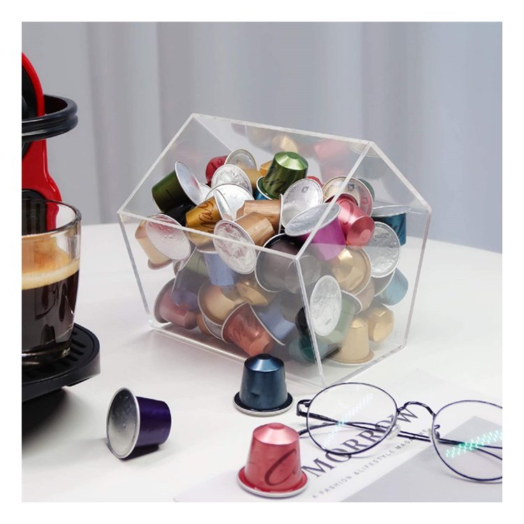 Coffee Pods Tea Bags Sugar Packets Storage Holder Kitchen Organizer Plexiglass Coffee Cup and Lid Holder