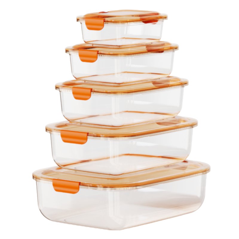 Portable PP sealed kitchen organizer fresh-keeping fridge plastic clear airtight food storage box container set with lids