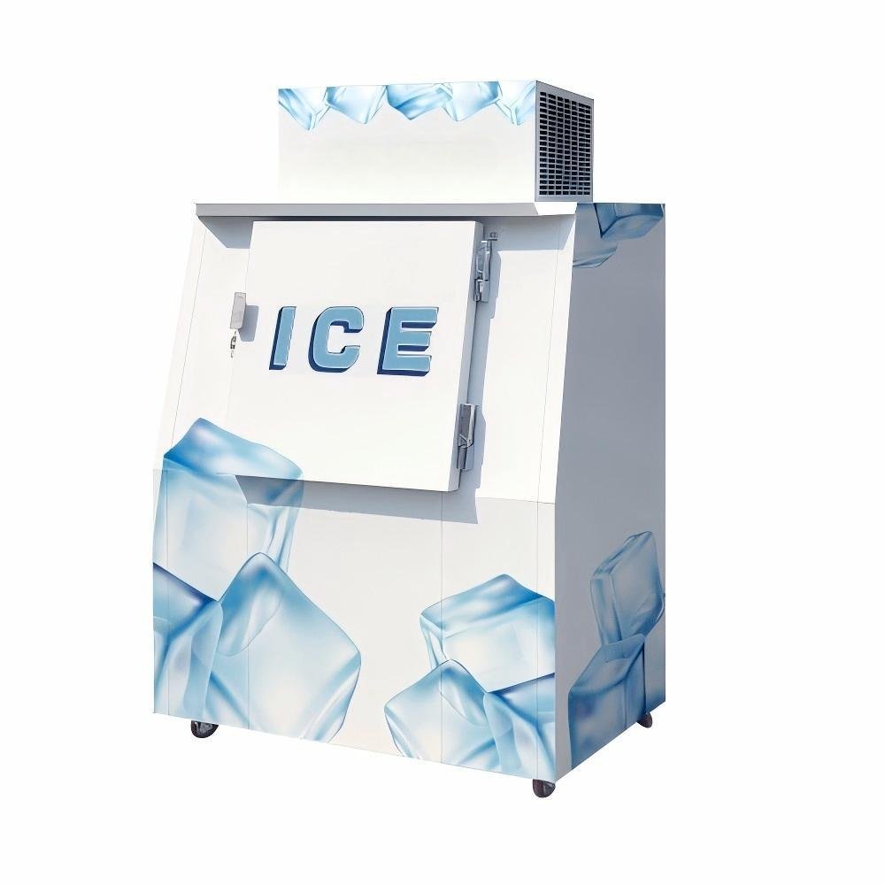 Solid Door Refrigeration Equipment-Supermarket Freezer Ice Merchandiser With Ice Storage Bin For Food Storage