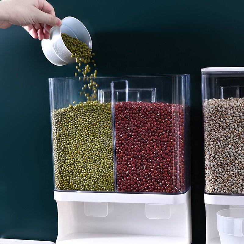 Food Storage Dispense Grains Rice Oats Candy Nuts Cereal Containers Coffee Bean Plastic Storage Bulk Dry Food Dispenser